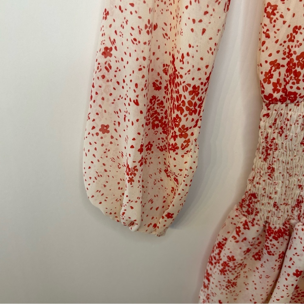 Princess Polly Cream and Red Floral Altona Mini Dress, Size 0 - Picture 6 of 11